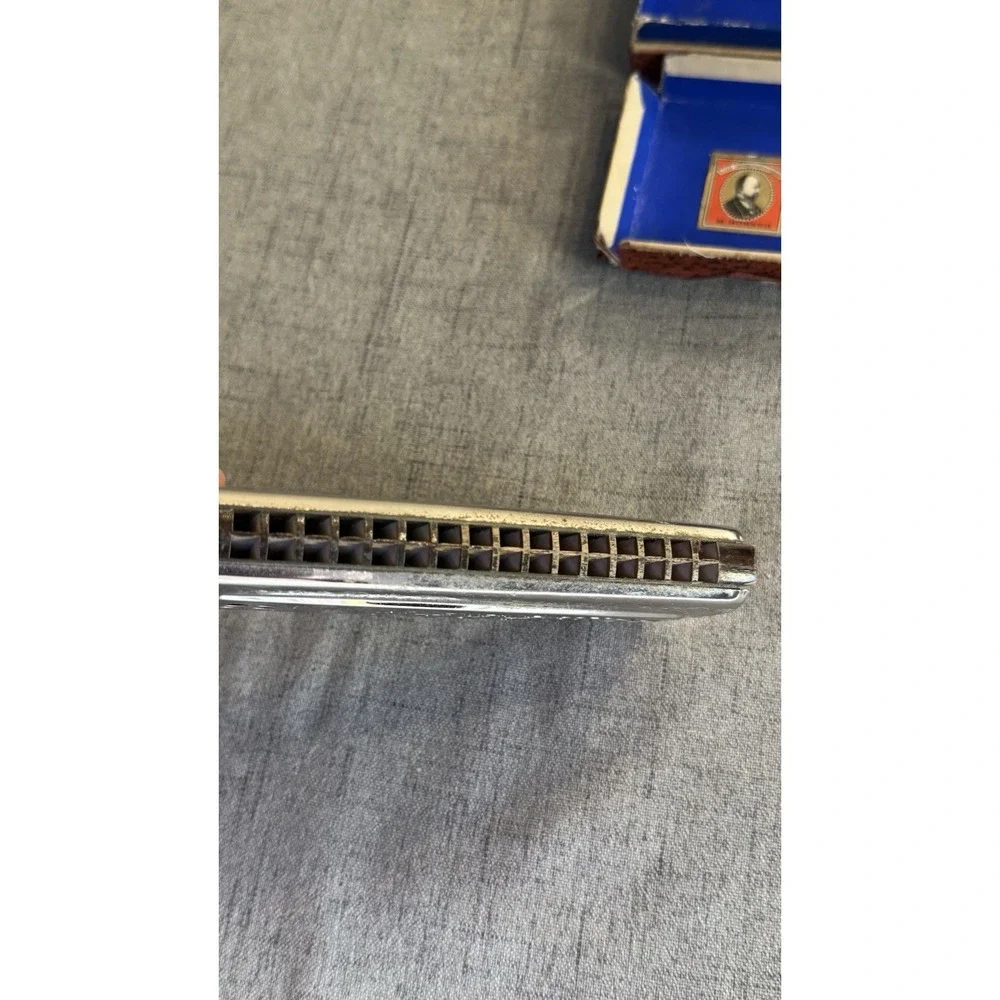 Vintage M. Hohner Echo Harp Harmonica Key Of C /G Works Made in Germany w/box